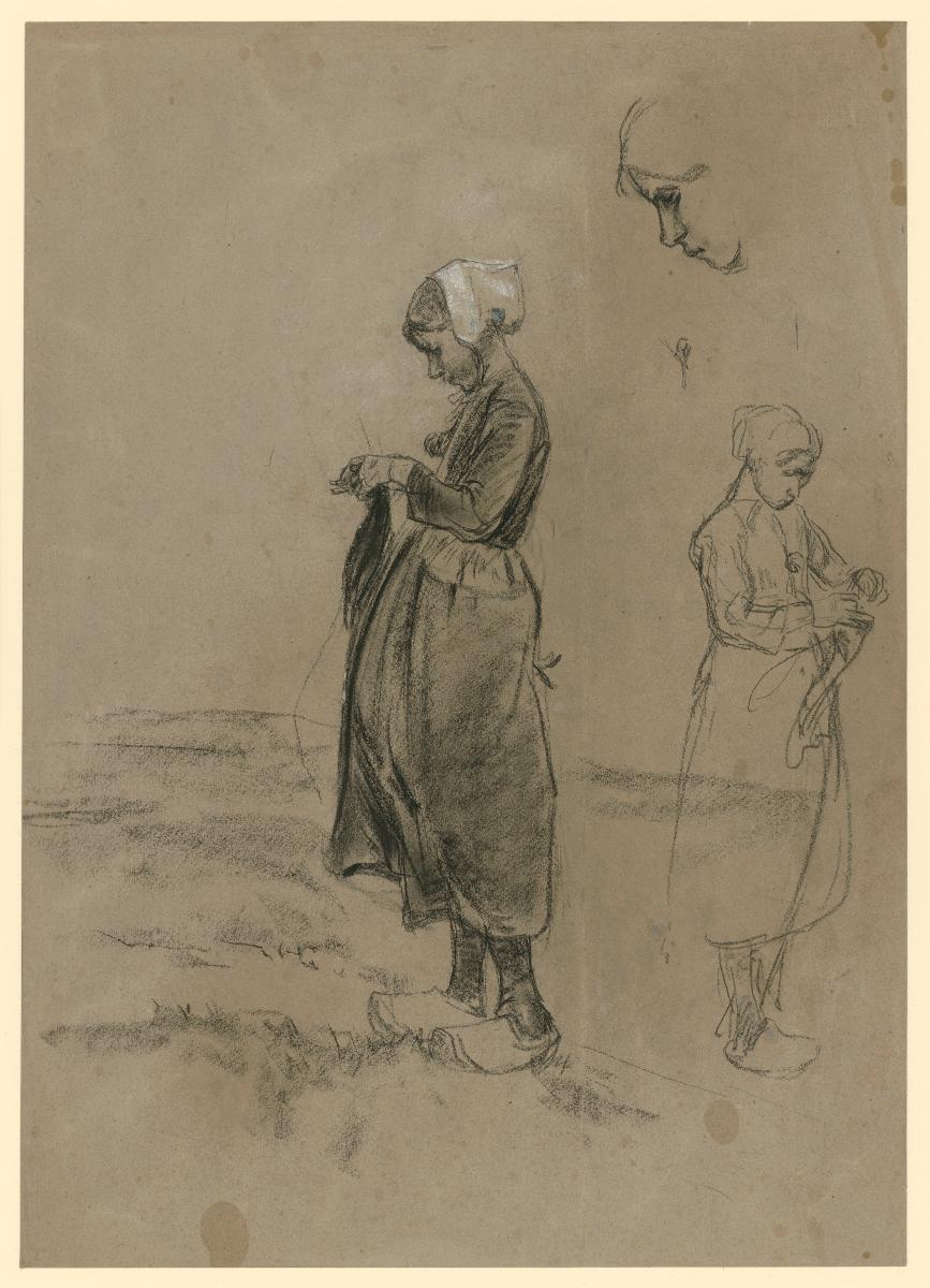Holländisches strickendes Mädchen