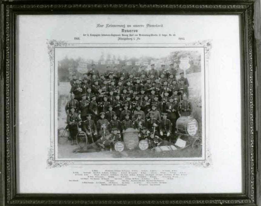 Zur Erinnerung an meine Dienstzeit. Reserve der 3. Kompagnie Infanterie-Regiments Herzog Karl von Mecklenburg-Strelitz  ( 6. Ostpr. No.43. Königsberg i. Pr., 1901 - 1903