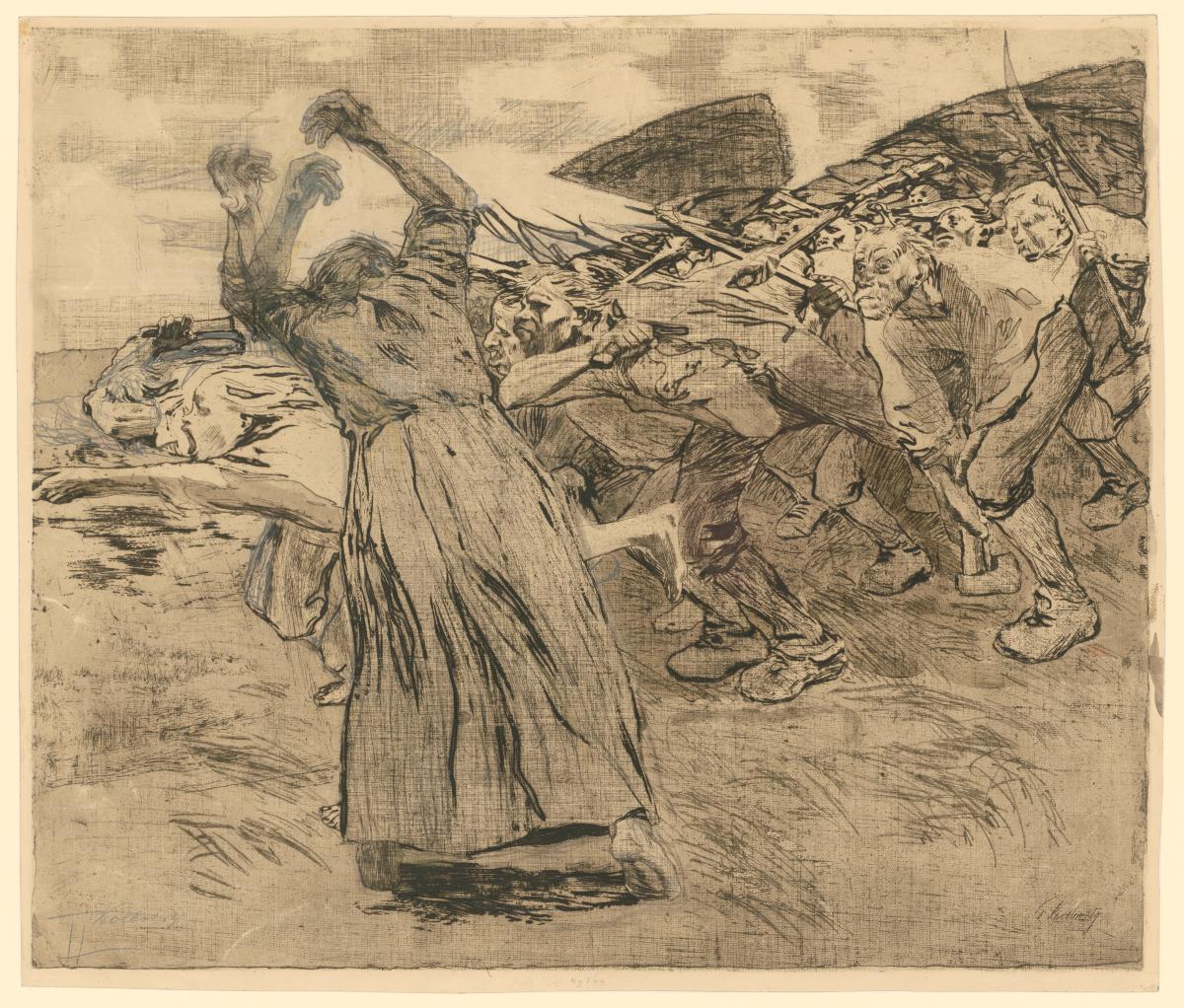 Losbruch (Blatt 5 aus "Bauernkrieg", 2. Zustand)