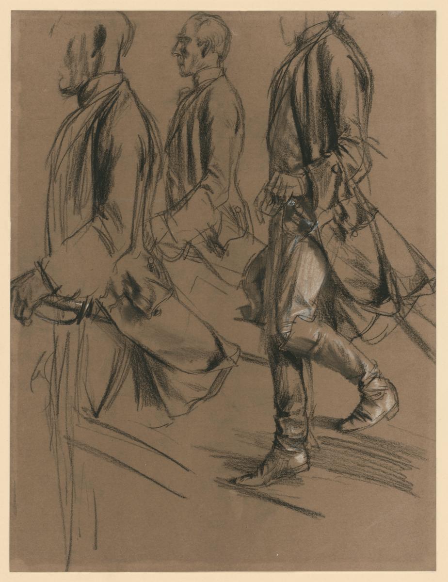 Offizier aus dem Gefolge Friedrich II. Modellstudie zu "Das Treffen Friedrich II. und Joseph II. in Neisse"