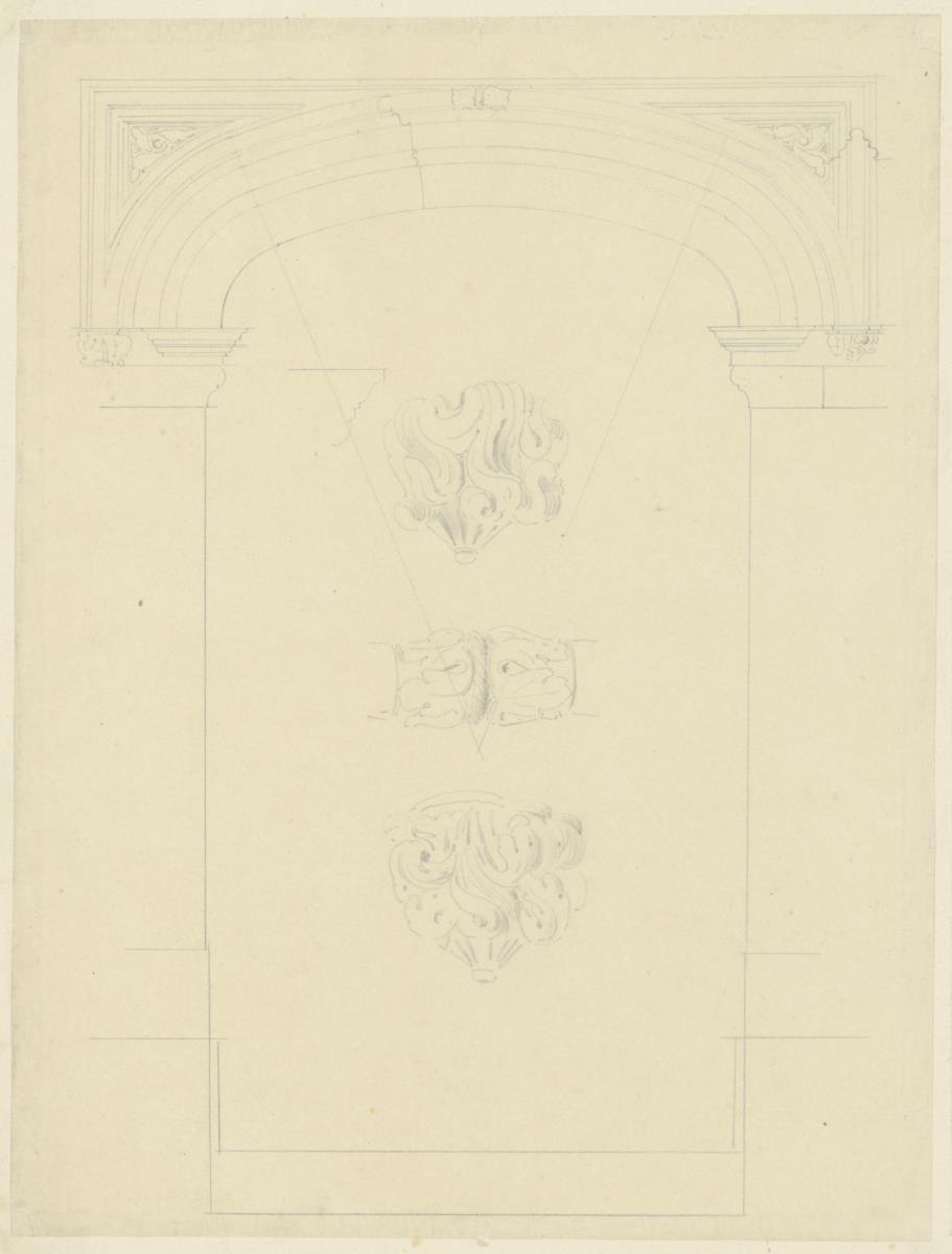 Skizzenbuch Italienreise, unbezeichneter Ort [vermutlich Messina], unbezeichnetes Gebäude, Portal mit Flachbogen