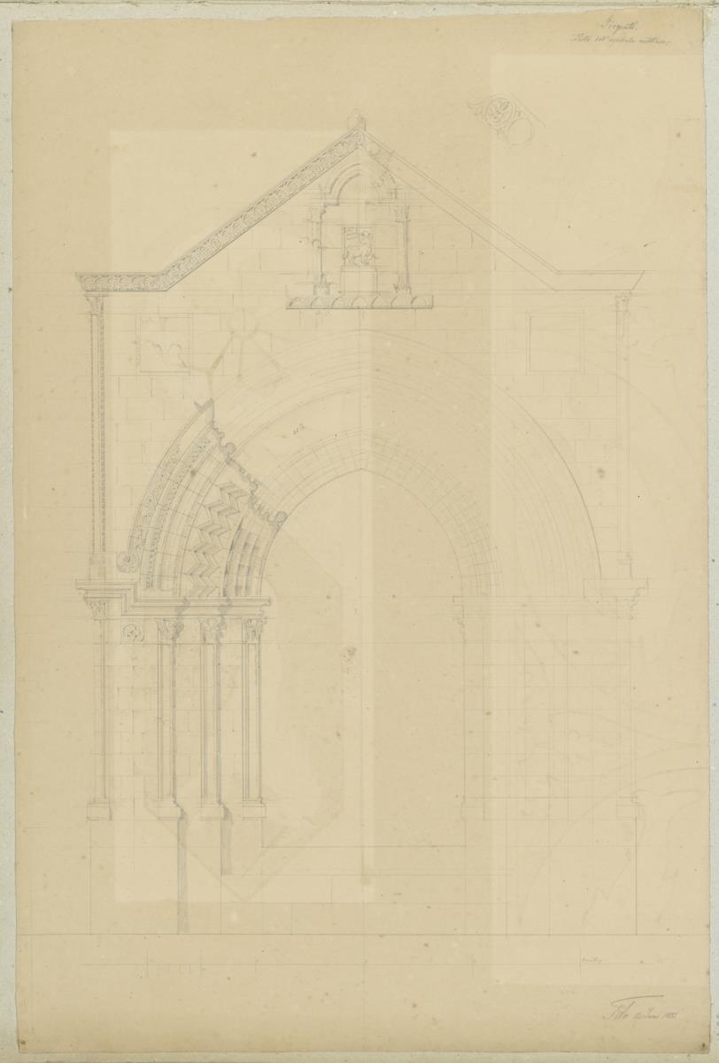 Skizzenbuch Italienreise, Agrigent, ehem. Kirche und Militärhospital, Portal