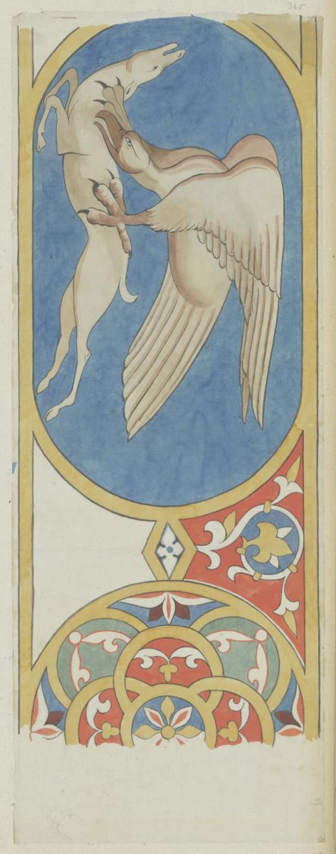 Skizzenbuch Italienreise, Messina, Dom, Detail der bemalten Holzdecke