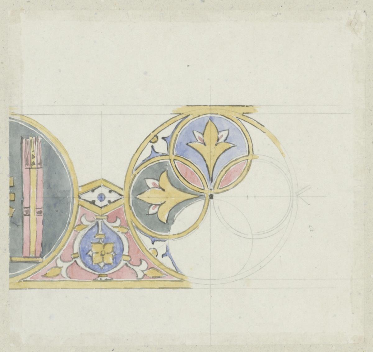 Skizzenbuch Italienreise, Messina, Dom, Detail der bemalten Holzdecke