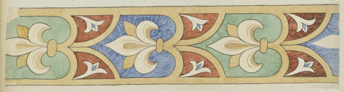Skizzenbuch Italienreise, Messina, Dom, Detail der bemalten Holzdecke