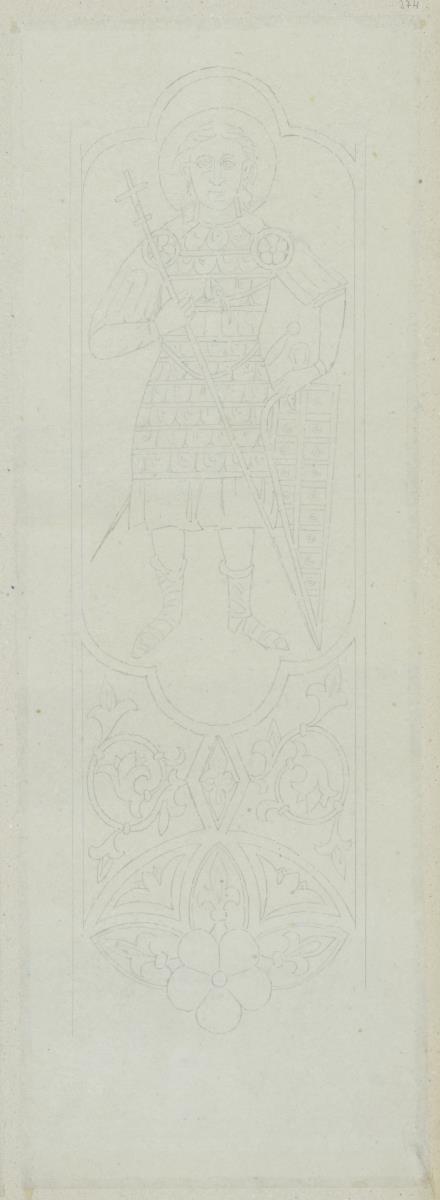Skizzenbuch Italienreise, Messina, Dom, Detail der bemalten Holzdecke