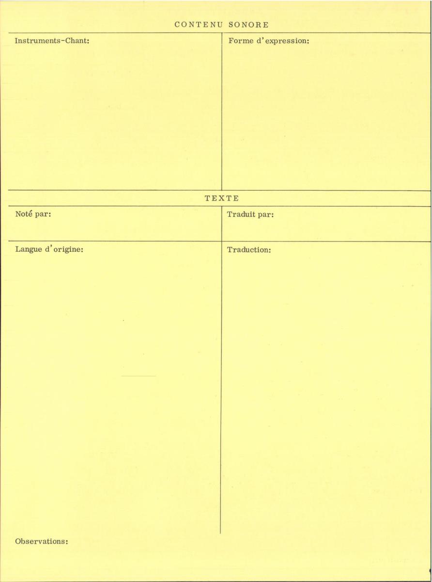 Particularities spoken on the tape in French
