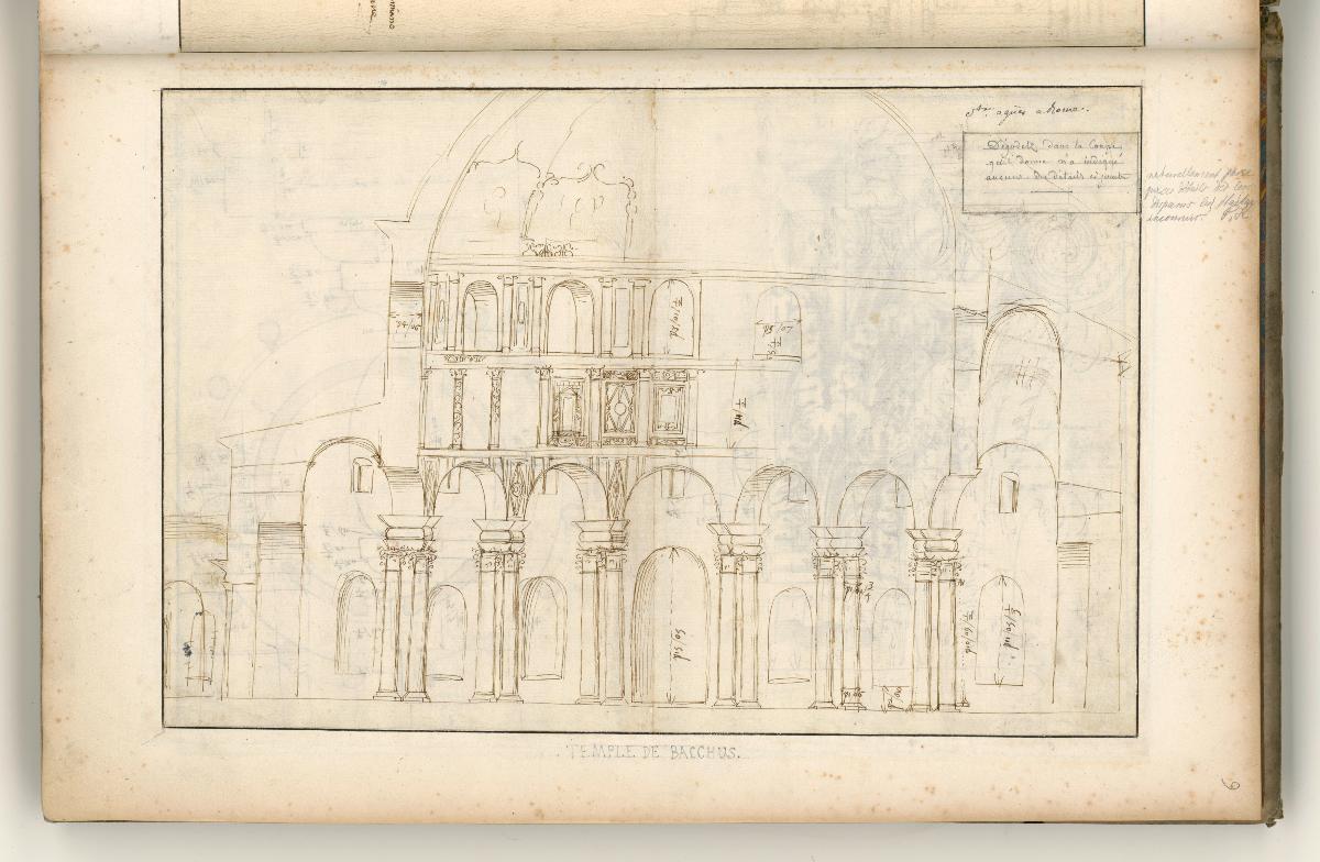 Rom, S. Constanza; Schnitt durch den Innenraum; Verso: Details der Ordnung im Inneren