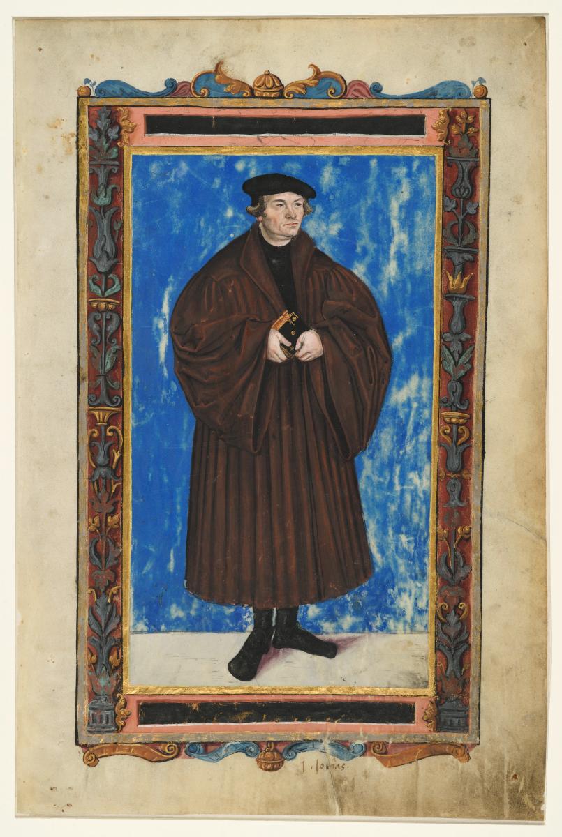Bildnis des Justus Jonas, aus dem sogenannten Stammbuch von Cranach von 1543