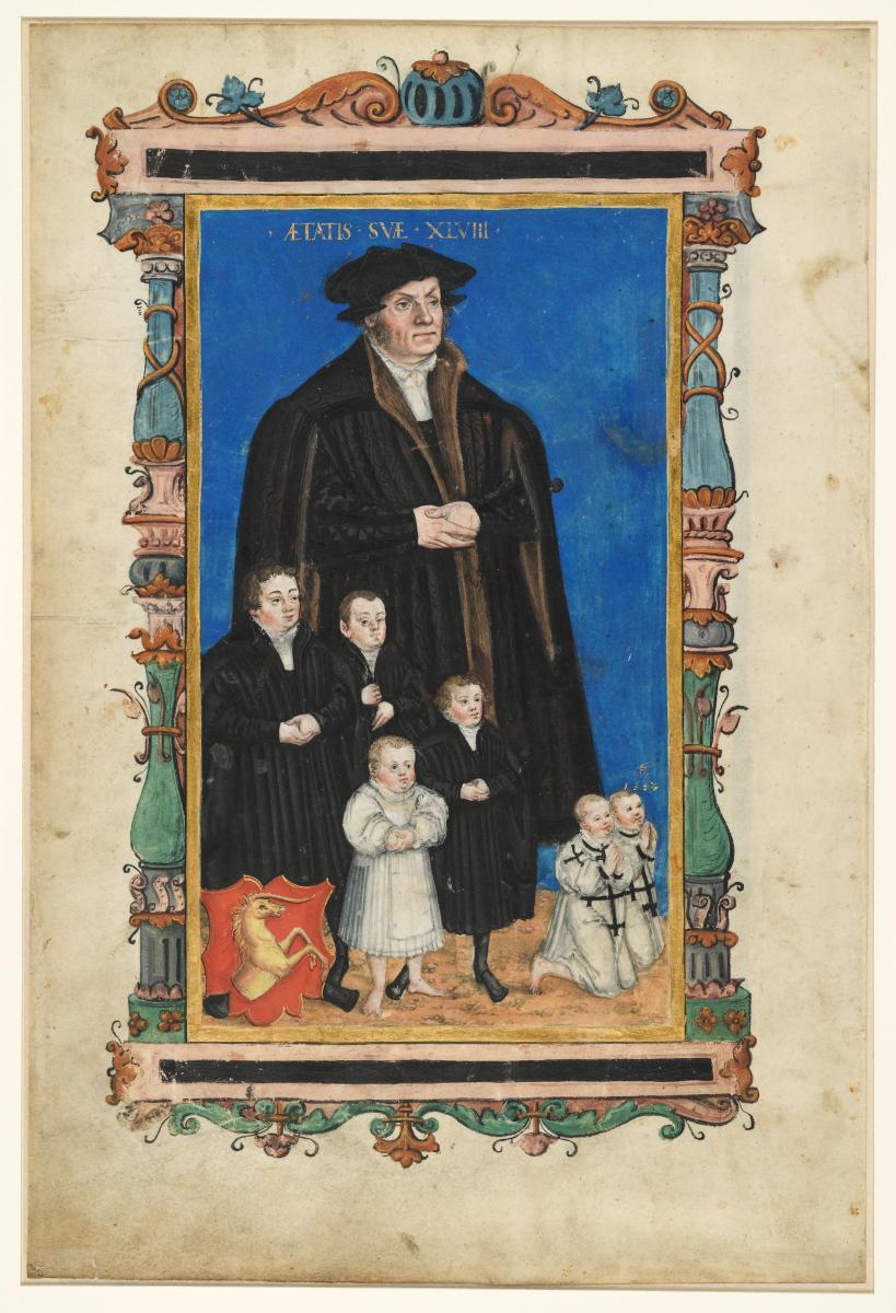 Bildnis des N. N. Stähelin von Nördlingen mit sechs Kindern