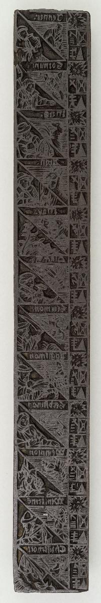 Monatsdarst m. Zodiaktondi, senkr. Leiste