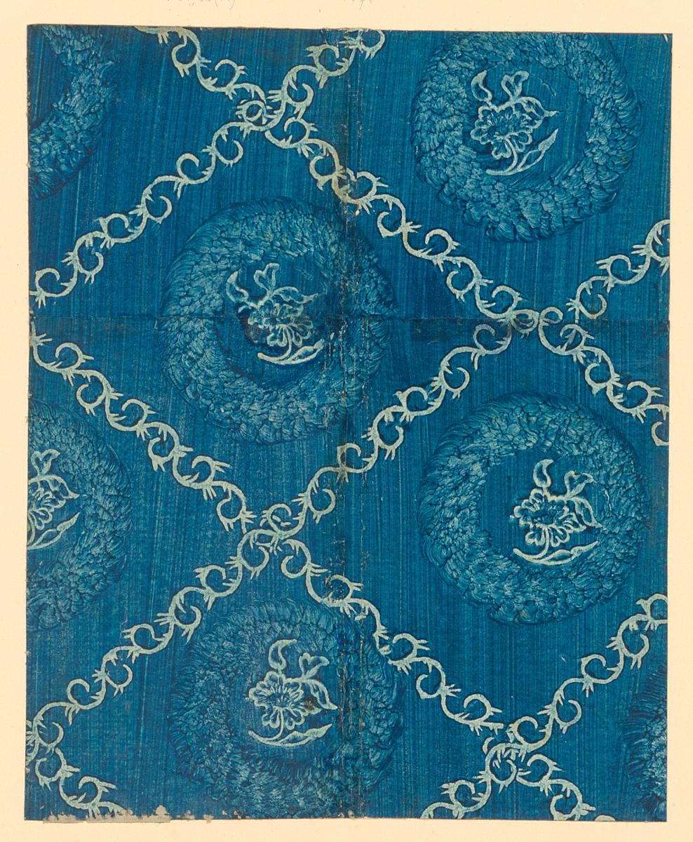 Kleisterpapier mit Verdrängungsdekor (Herrnhuter Art)