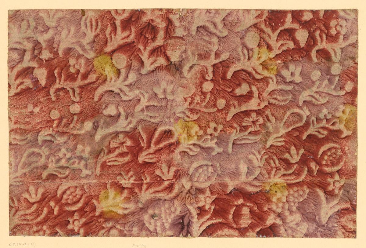 Kleisterpapier mit Verdrängungsdekor (Blütenzweige)