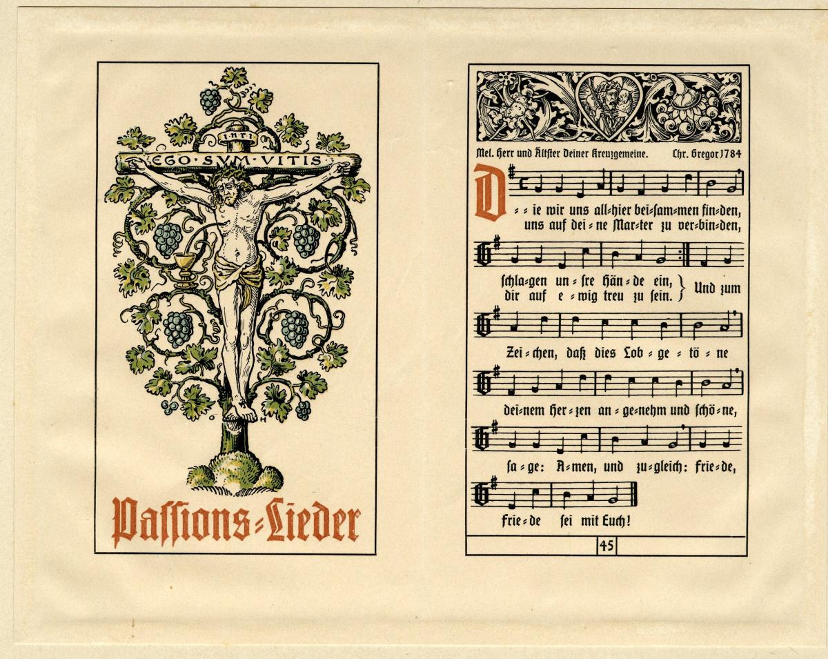 Innentitel eines Lieder-/Gesangsbuches: Passions=Lieder