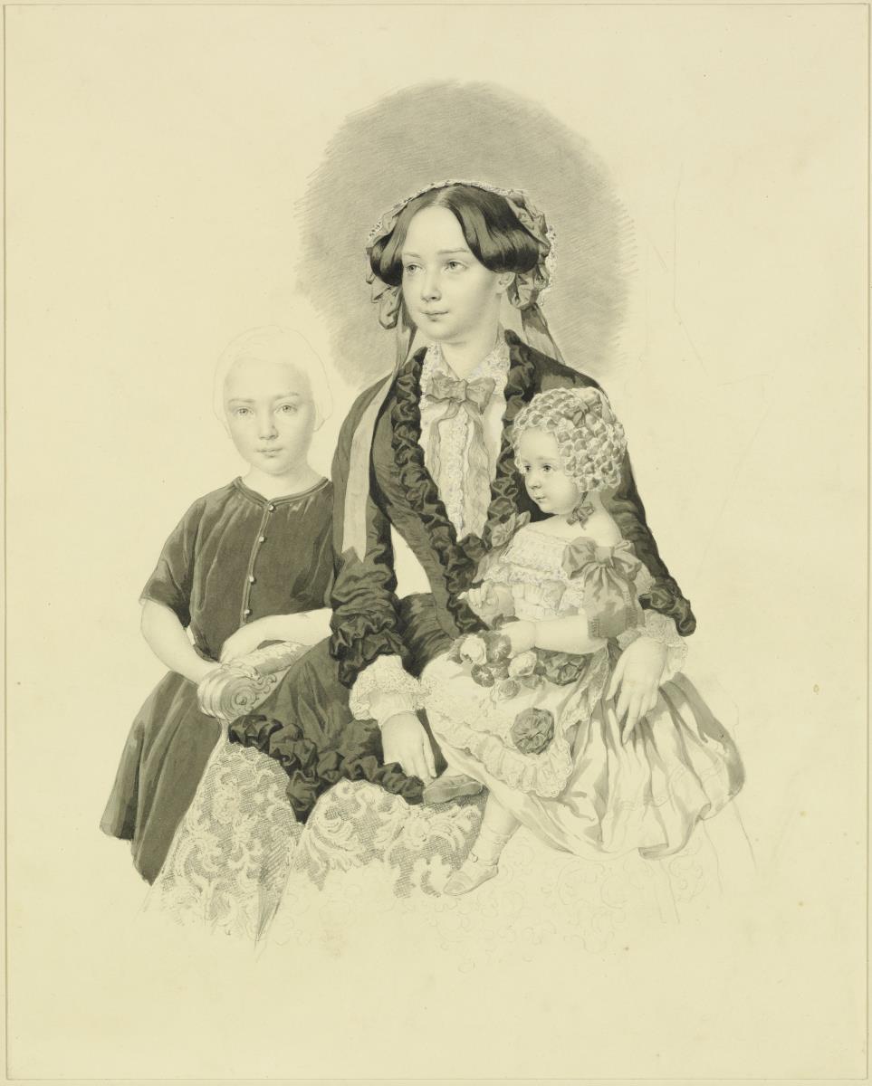 Sophie Erbgroßherzogin von Sachsen Weimar mit dem Prinzen Karl August und Prinzessin Marie Anna