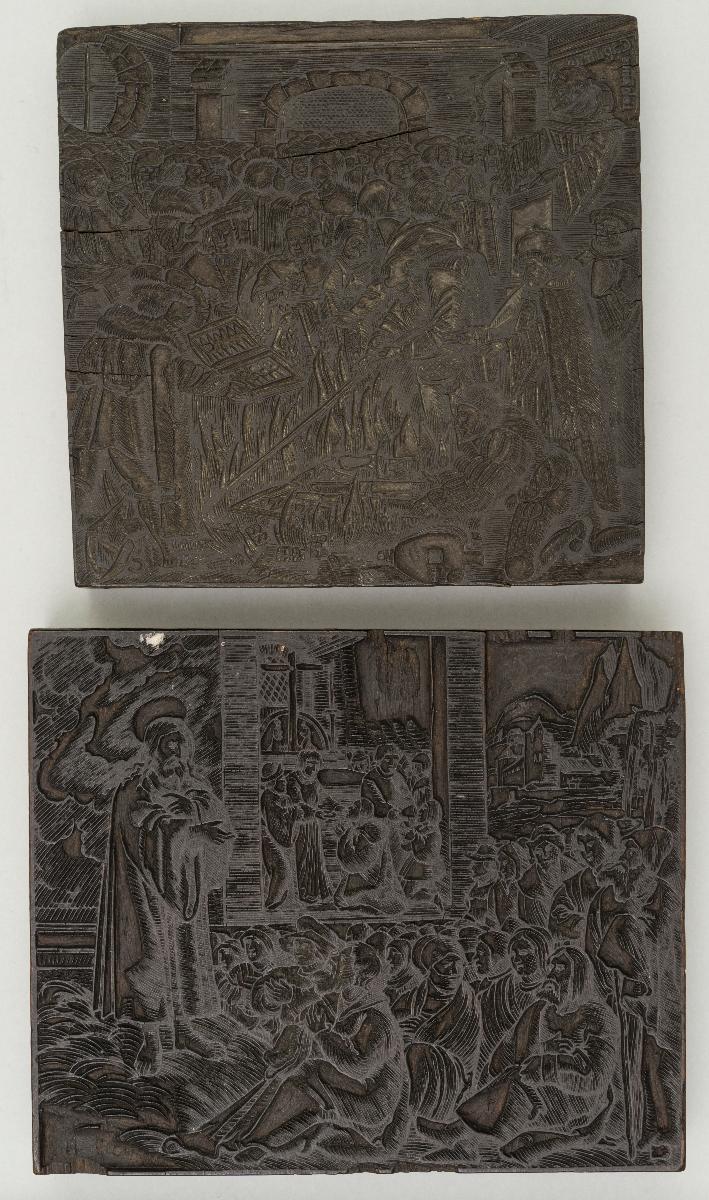 Verbrennung der Eitelkeiten
Titel zu Bernhadinus: "Vita Johannis Capistrani", Augsburg 1519 (bei Johannes Miller)