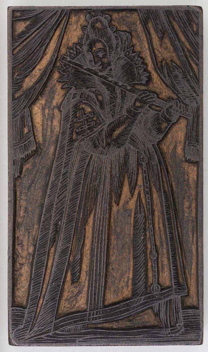 Frau mit Blasinstrument; Frau mit Querflöte
(2 Stöcke)
