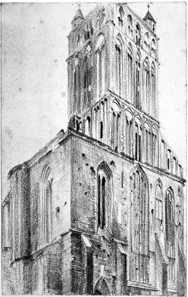 Gotische Backsteinkirche von Nordwesten