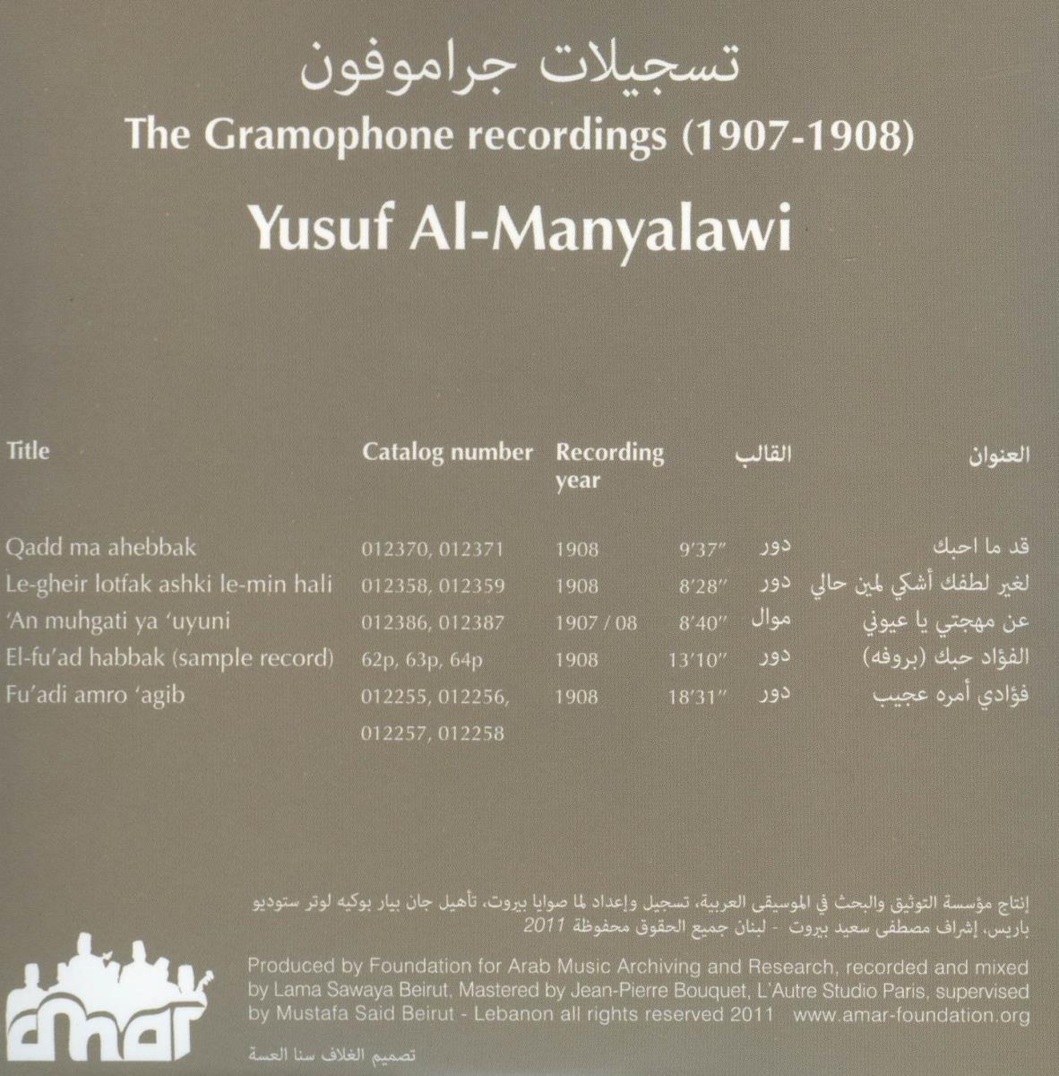 Yusuf al-Manyalawi. #03: The Gramophone Recordings (1907-1908)