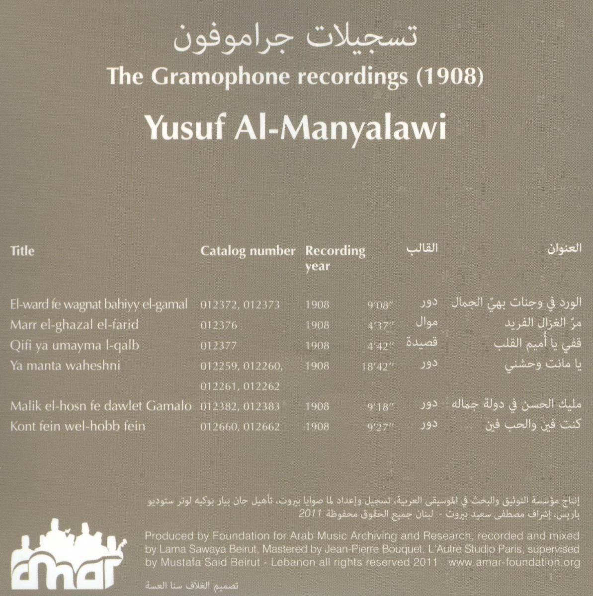 Yusuf al-Manyalawi. #04: The Gramophone Recordings (1908)