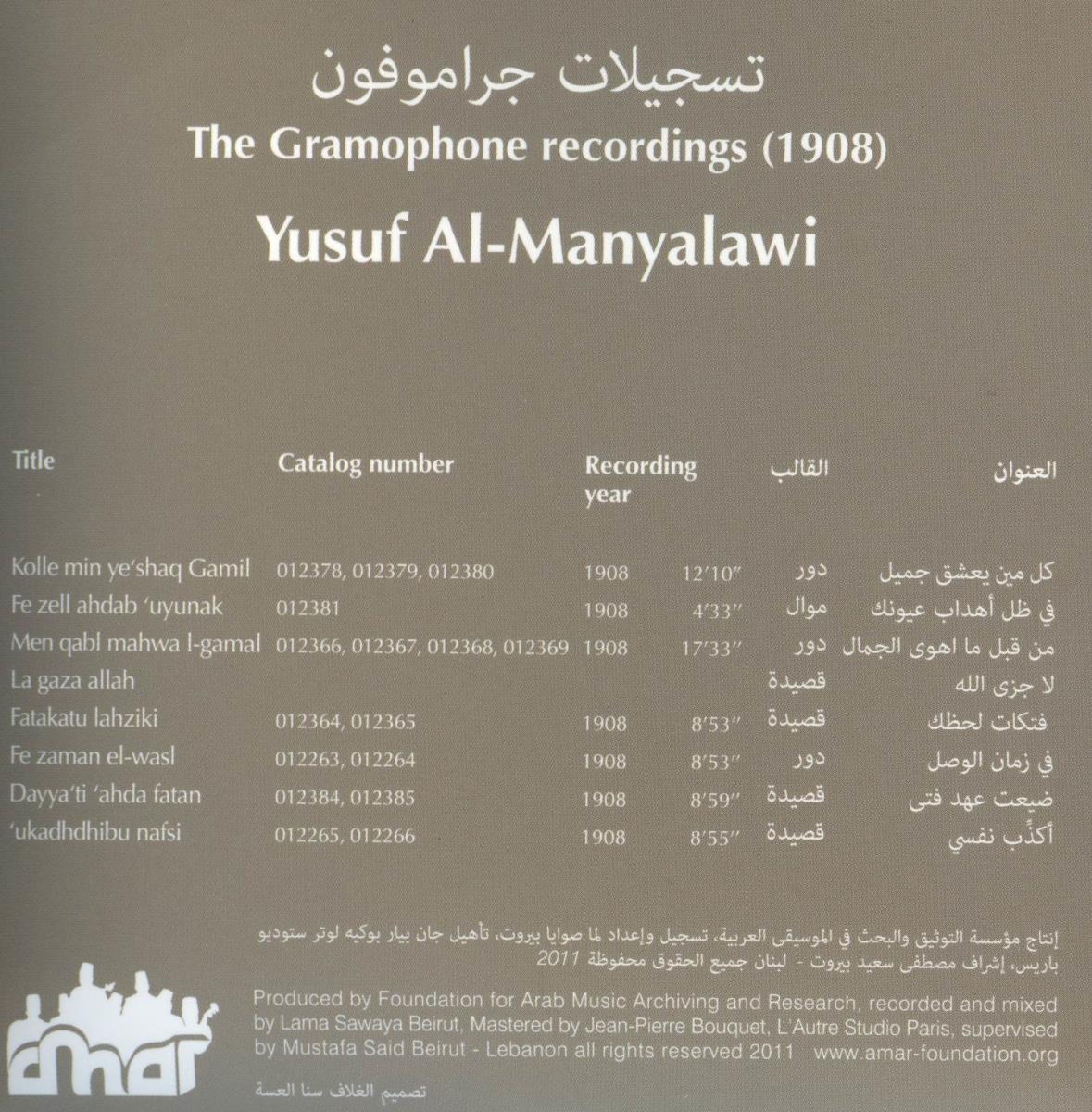Yusuf al-Manyalawi. #06: The Gramophone Recordings (1908)