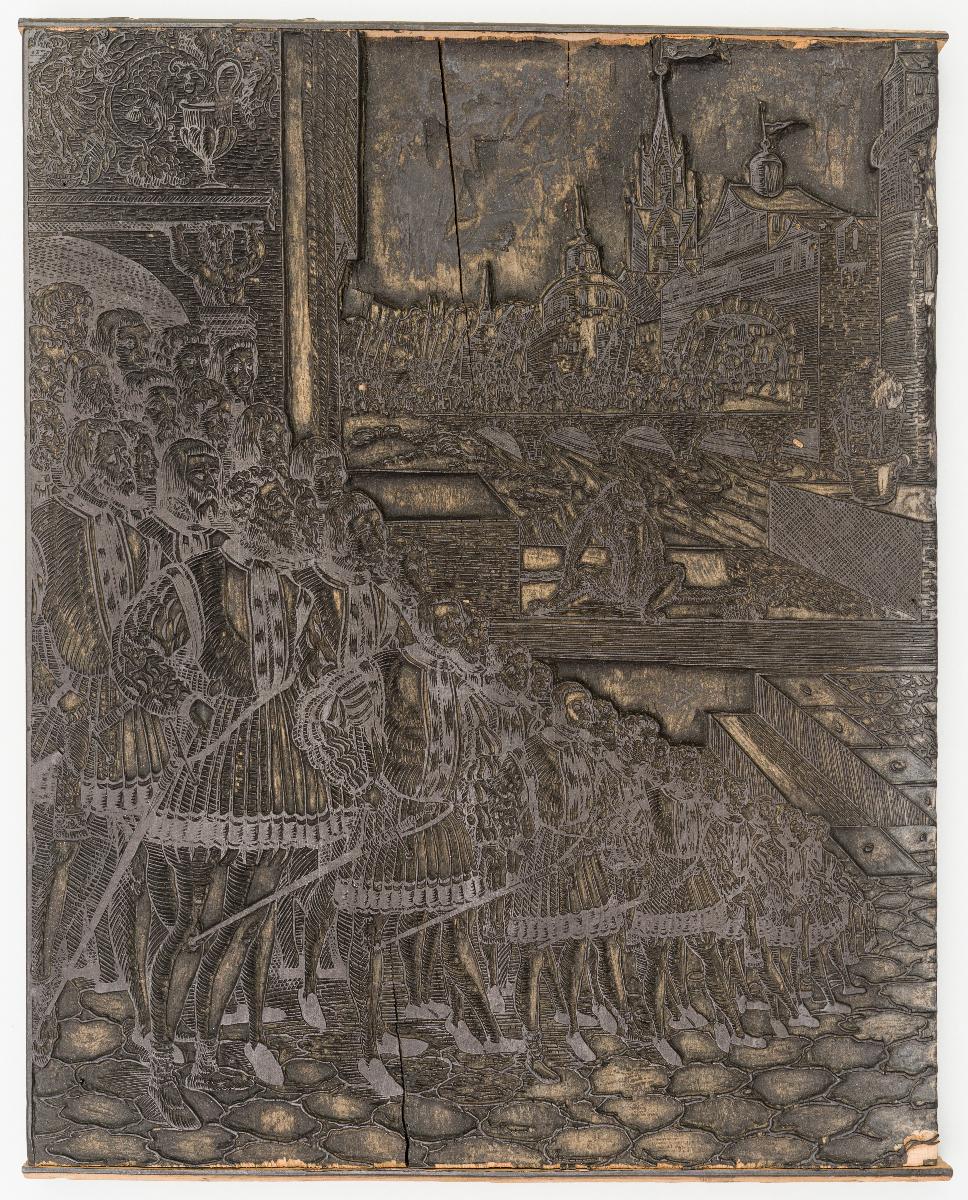 Graf Babo von Abendsberg empfängt die Lehen für Regensburg von Kaiser Heinrich II (2 Stöcke)