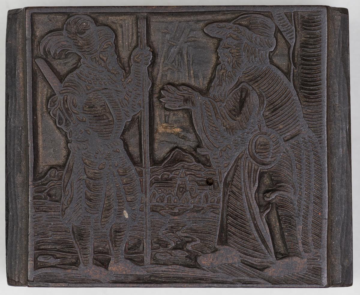 Landsknecht vor einem bittenden Bauern (?)