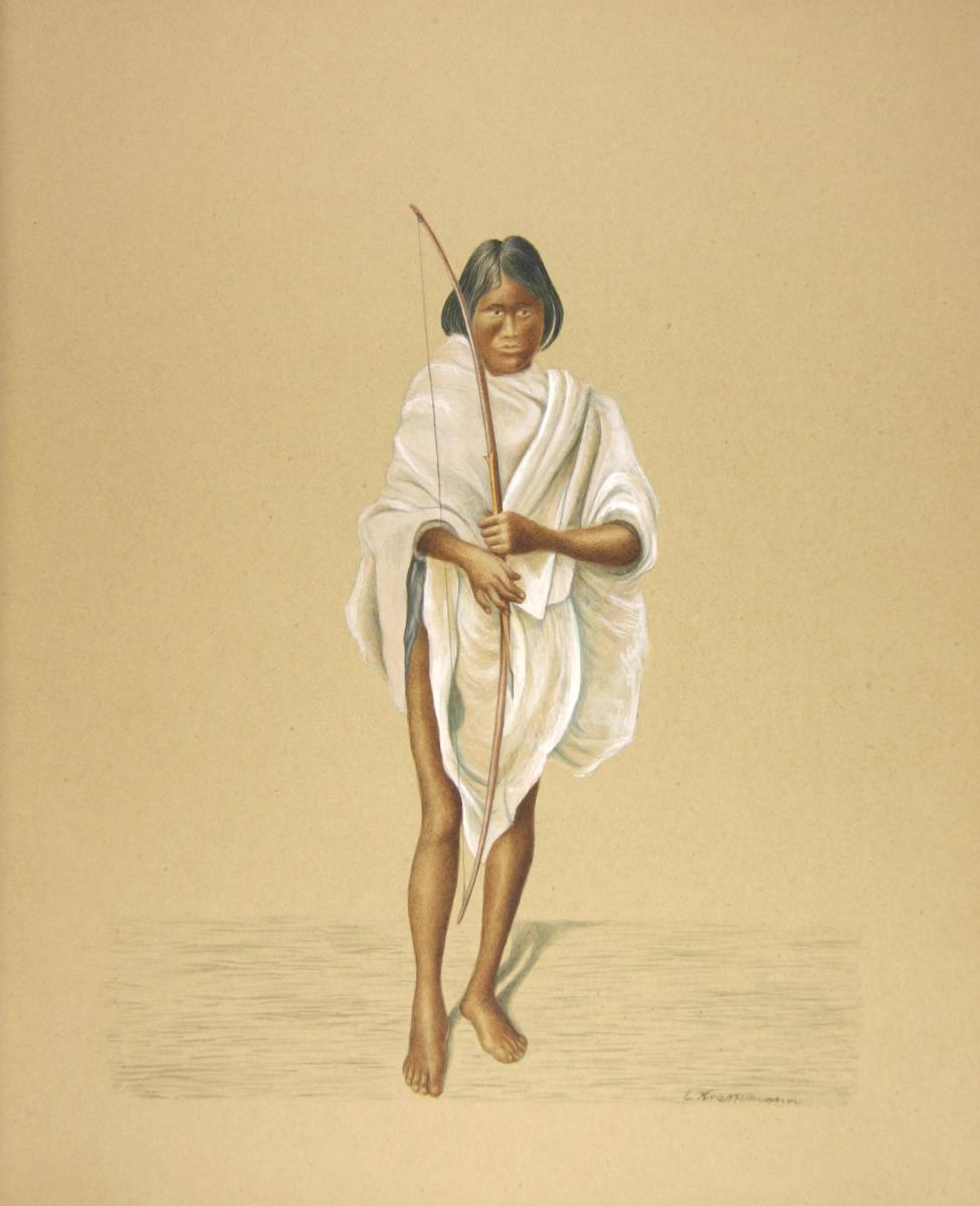 Oraon-Knabe mit Bogen