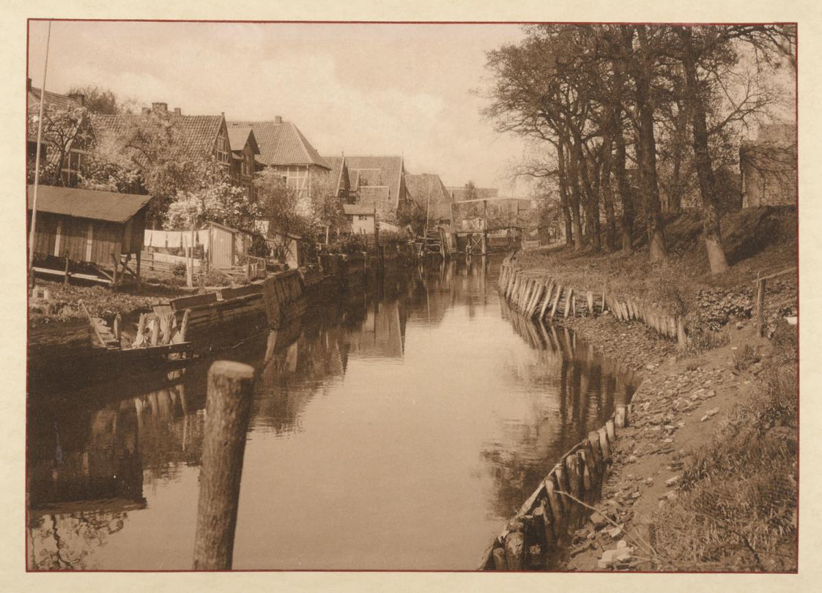 Estebrügge. Von Süden (aus dem Album "Hamburg: Land und Leute der Niederelbe")