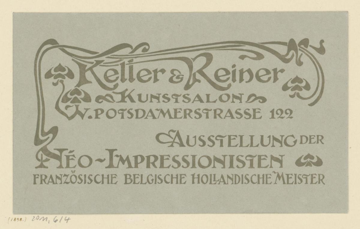Keller und Reiner. Ausstellung der Néo-Impressionisten. Französische belgische, holländische Meister