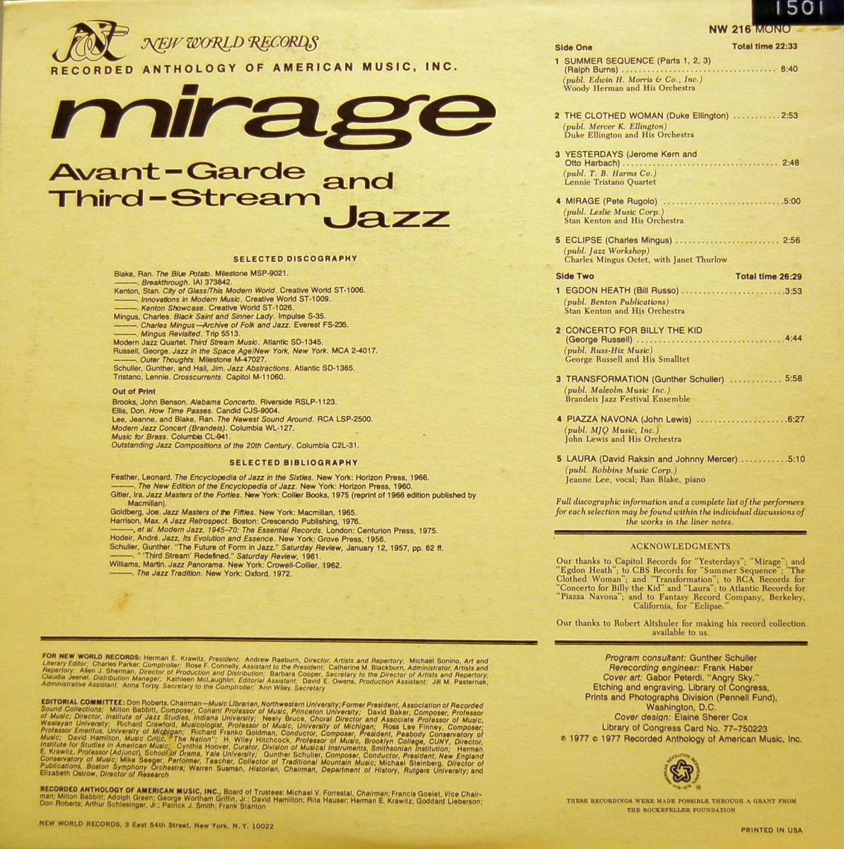 Mirage. Avant- Garde and Third- Stream Jazz