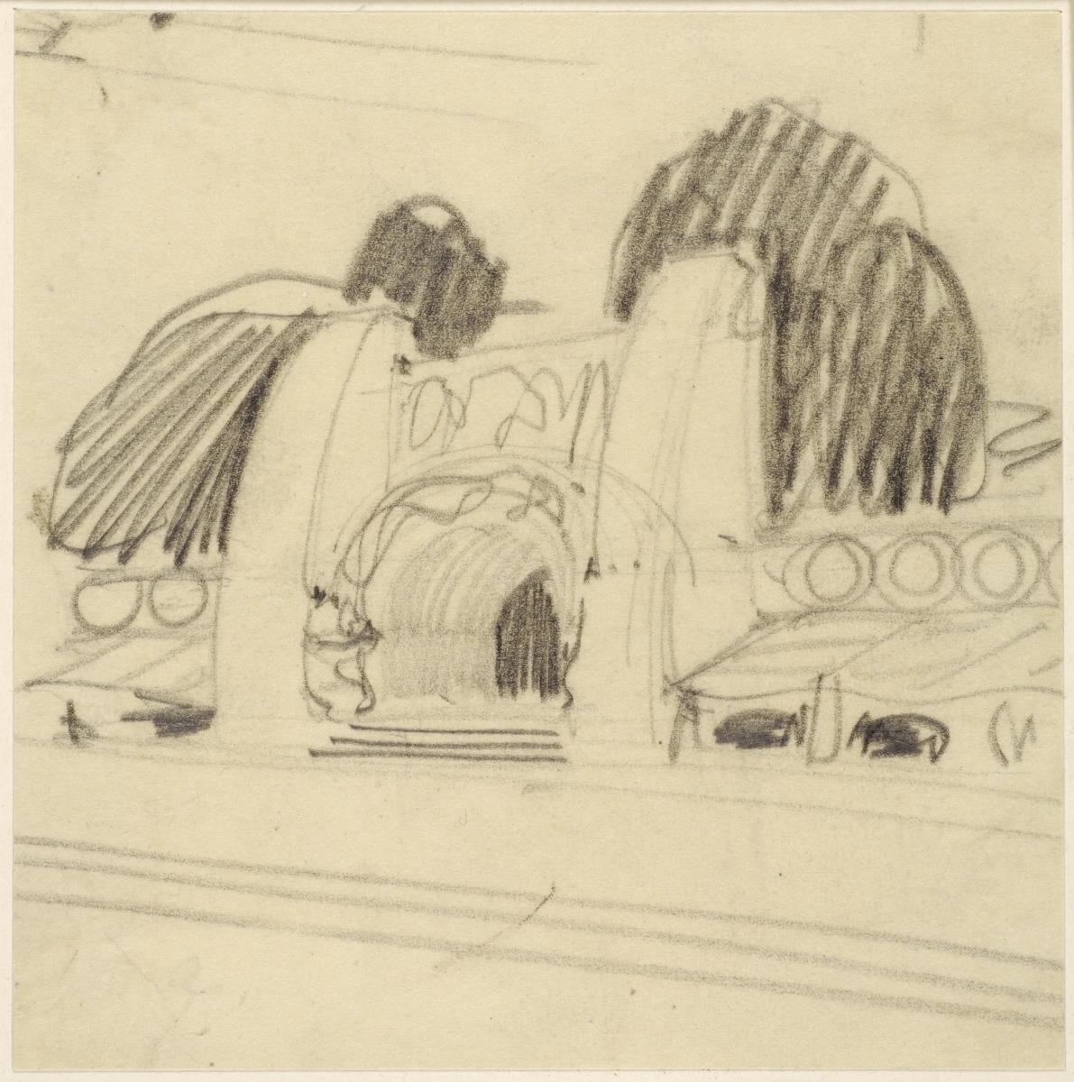 Darmstadt, Haupteingang zur Ausstellung der Künstlerkolonie, Vorentwurf, Perspektive