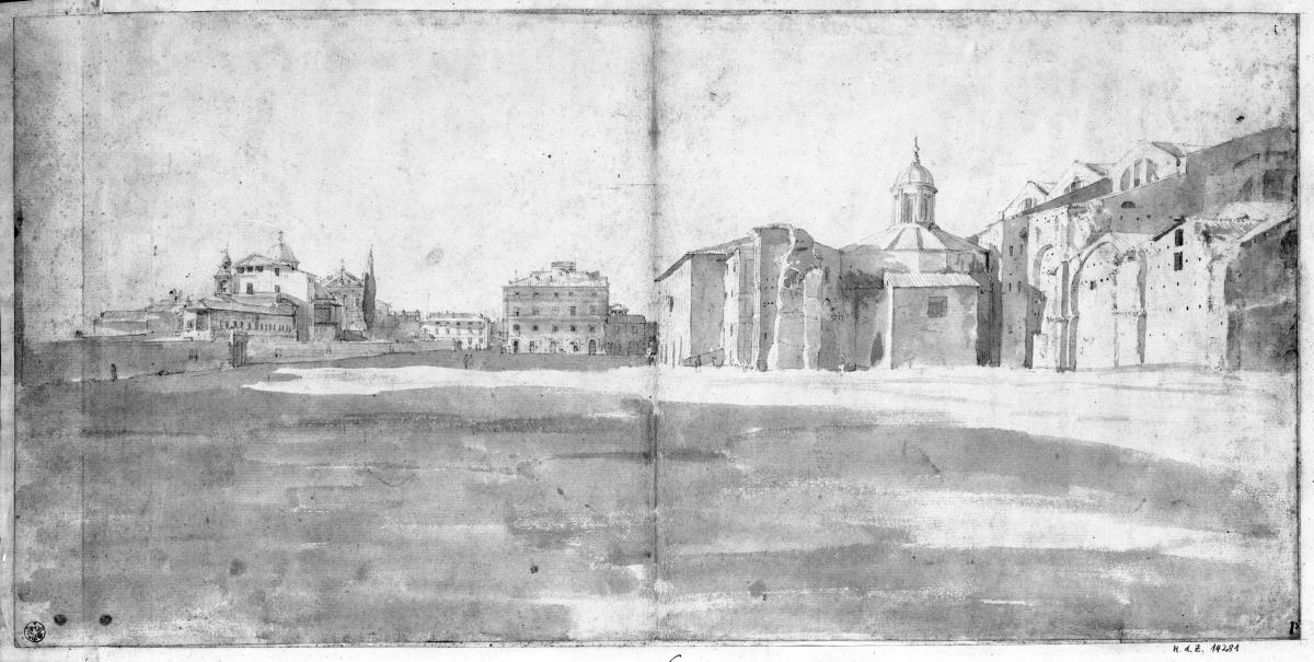 S. Maria degli Angeli, von Süden gesehen, links im Hintergrund S. Susanna