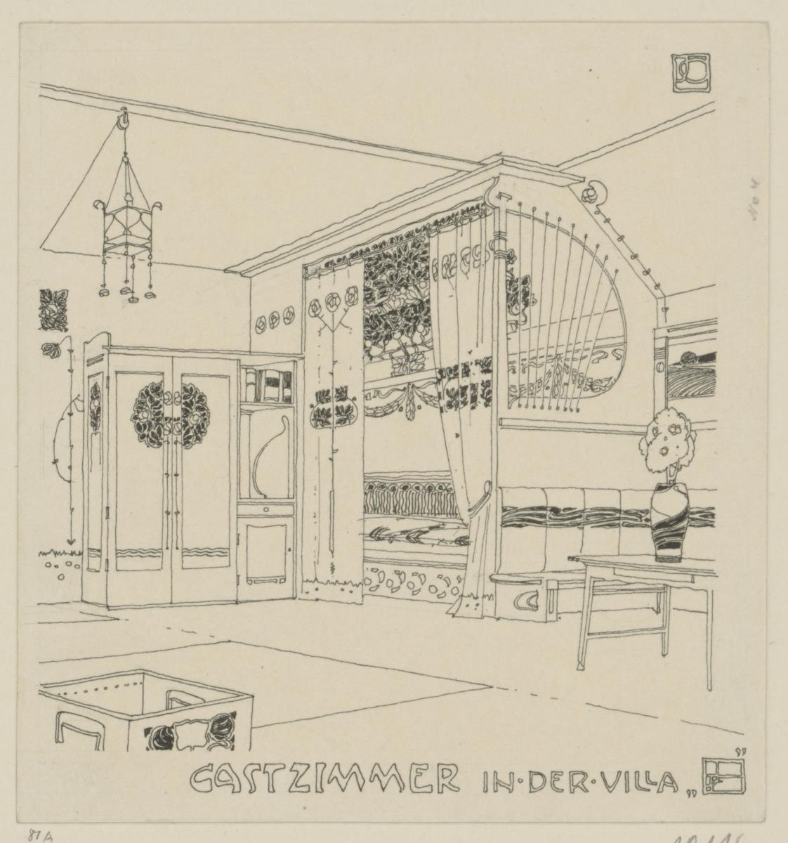Hinterbrühl, Villa Friedmann, Gastzimmer, Perspektive