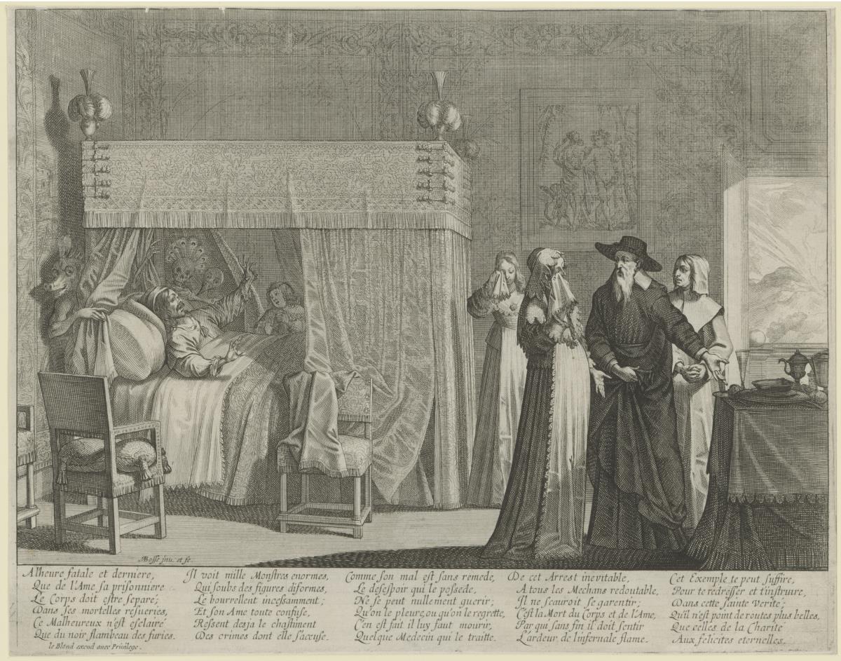 Das Gleichnis vom reichen Mann und vom armen Lazarus, Bl. 3: Tod des schlechten Reichen
