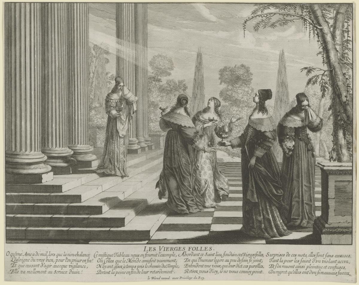 Das Gleichnis von den klugen und törichten Jungfrauen, Bl. 7: Désarroi des Vierges folles