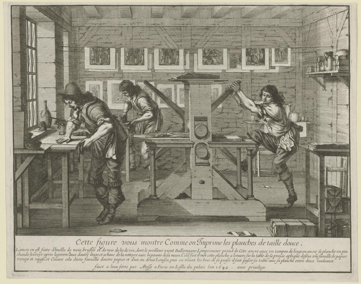 In der Druckerei (comme on imprime les planches de taille-douce)