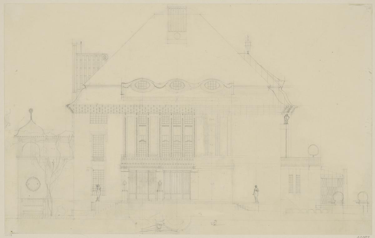 Strassburg, Projekt Villa Schwarzmann, Aufriss der Nordostfassade