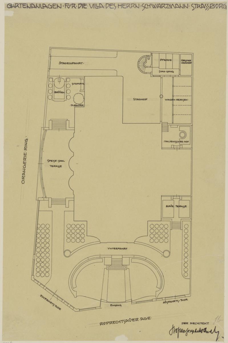 Strassburg, Projekt Villa Schwarzmann, Situationsplan