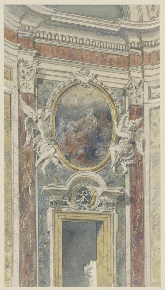 Reisestudien, Rom, S. Carlo ai Catinari, Eingangswand der Capella Cavellerini