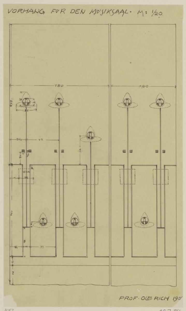 Darmstadt, Musiksaal im Neuen Palais, Vorhang
