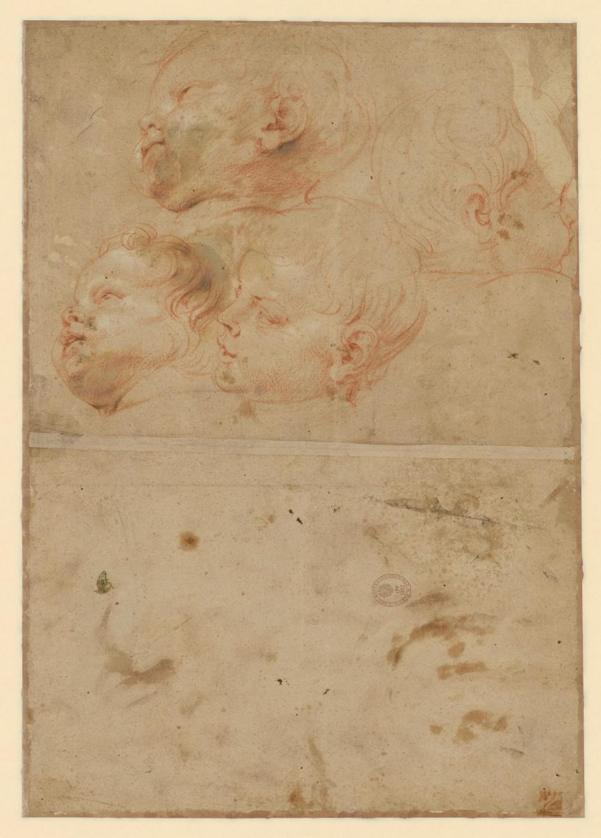 Vier Kinderköpfe in verschiedenen Haltungen, Vorstudien für die Allegorie des Friedens (National Gallery, London)