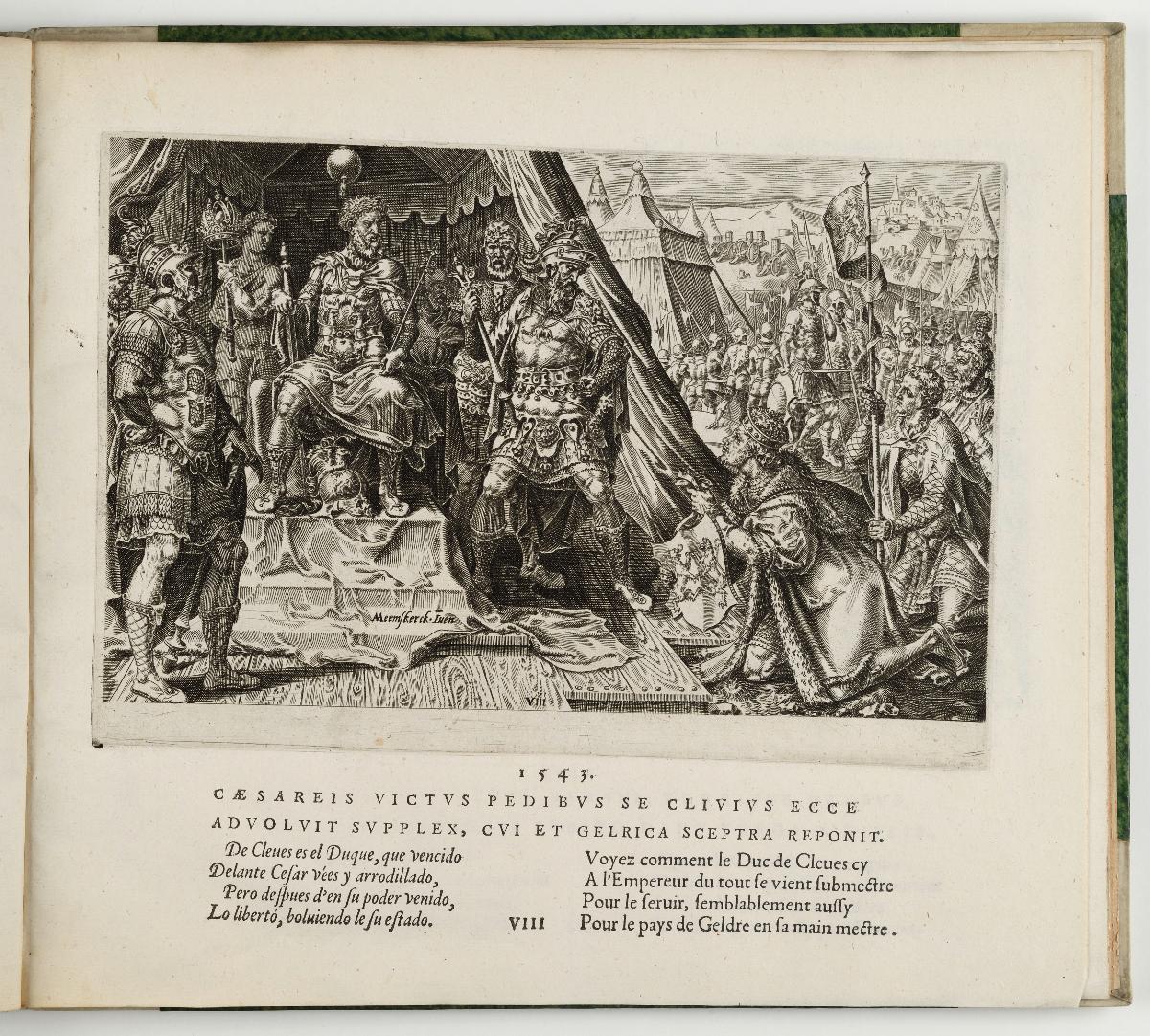 Die Unterwerfung Wilhelms II., Herzog von Kleve, Tafel VIII, in: Divi Caroli V. imperatoris optimi maximi Victoriae ex multis pracipuve, Antwerpen: Hieronymus Cock, 1563