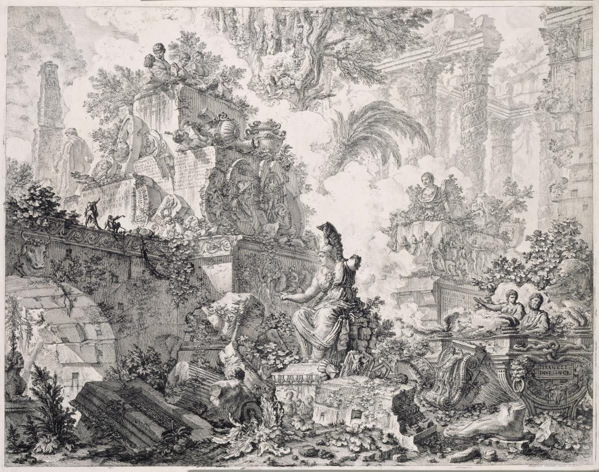 Capriccio mit antiken Skulpturen (Frontispiz der Vedute di Roma)