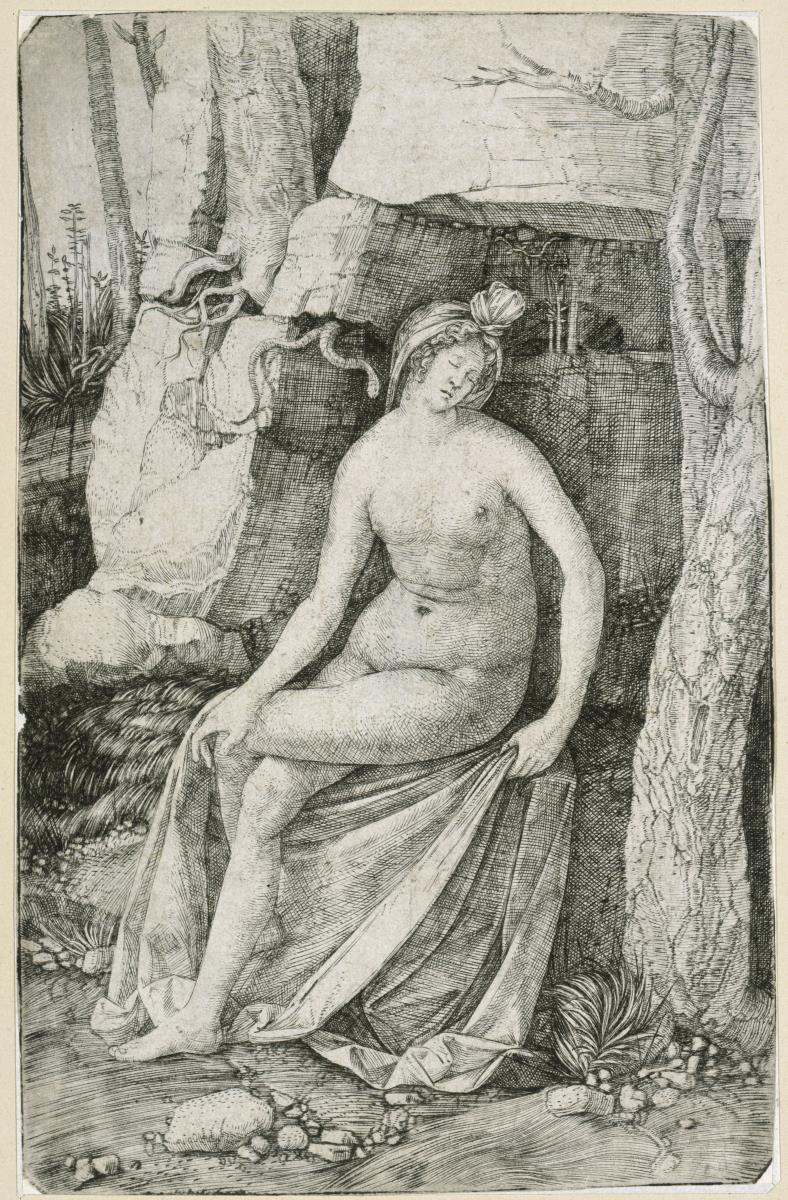 Schlafende Frau mit Schlange (Kleopatra?)