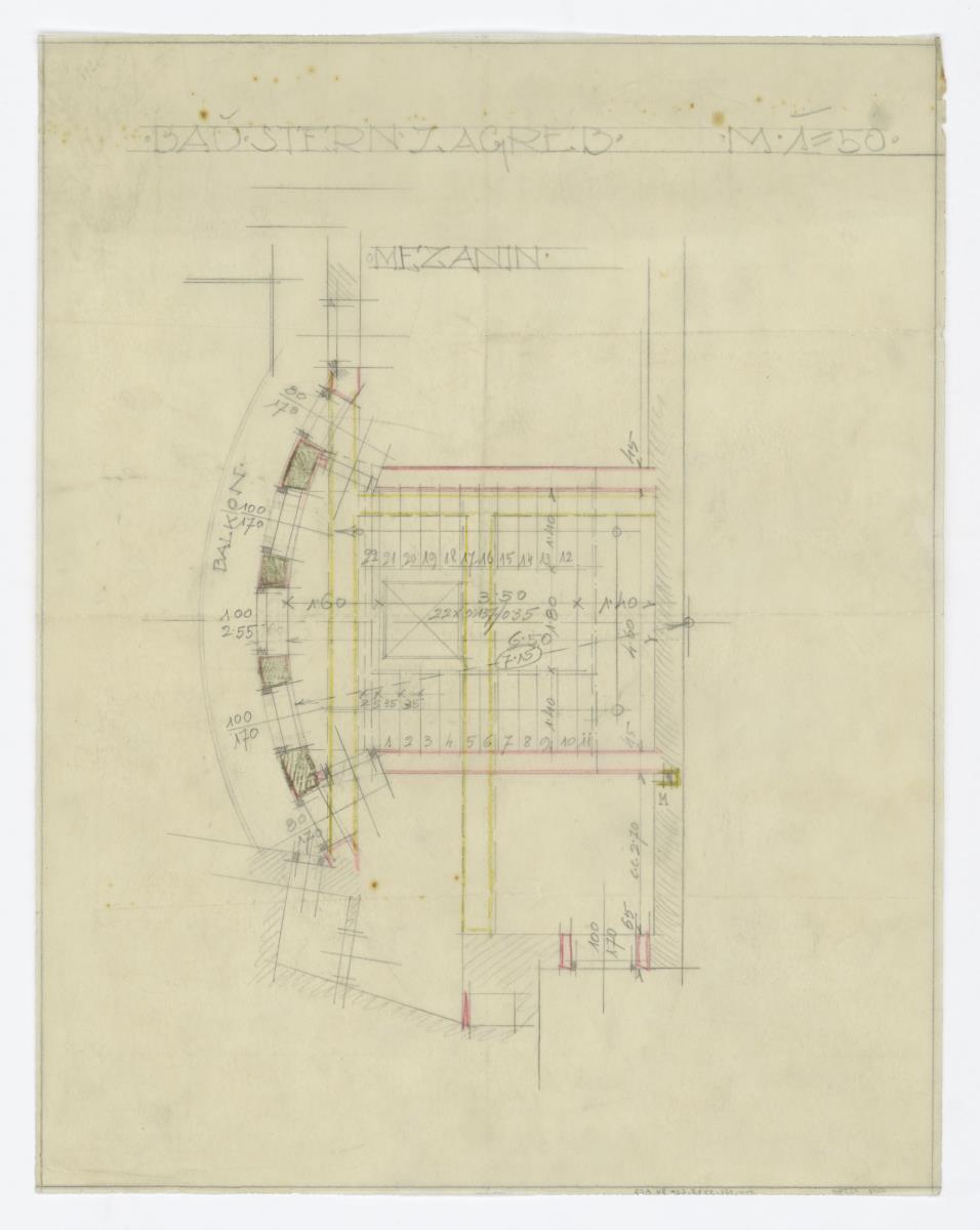 Umbau Wohn- und Geschäftshaus STERN, Agram (Zagreb), Grundriss Treppenanlage, Mezaningeschoss