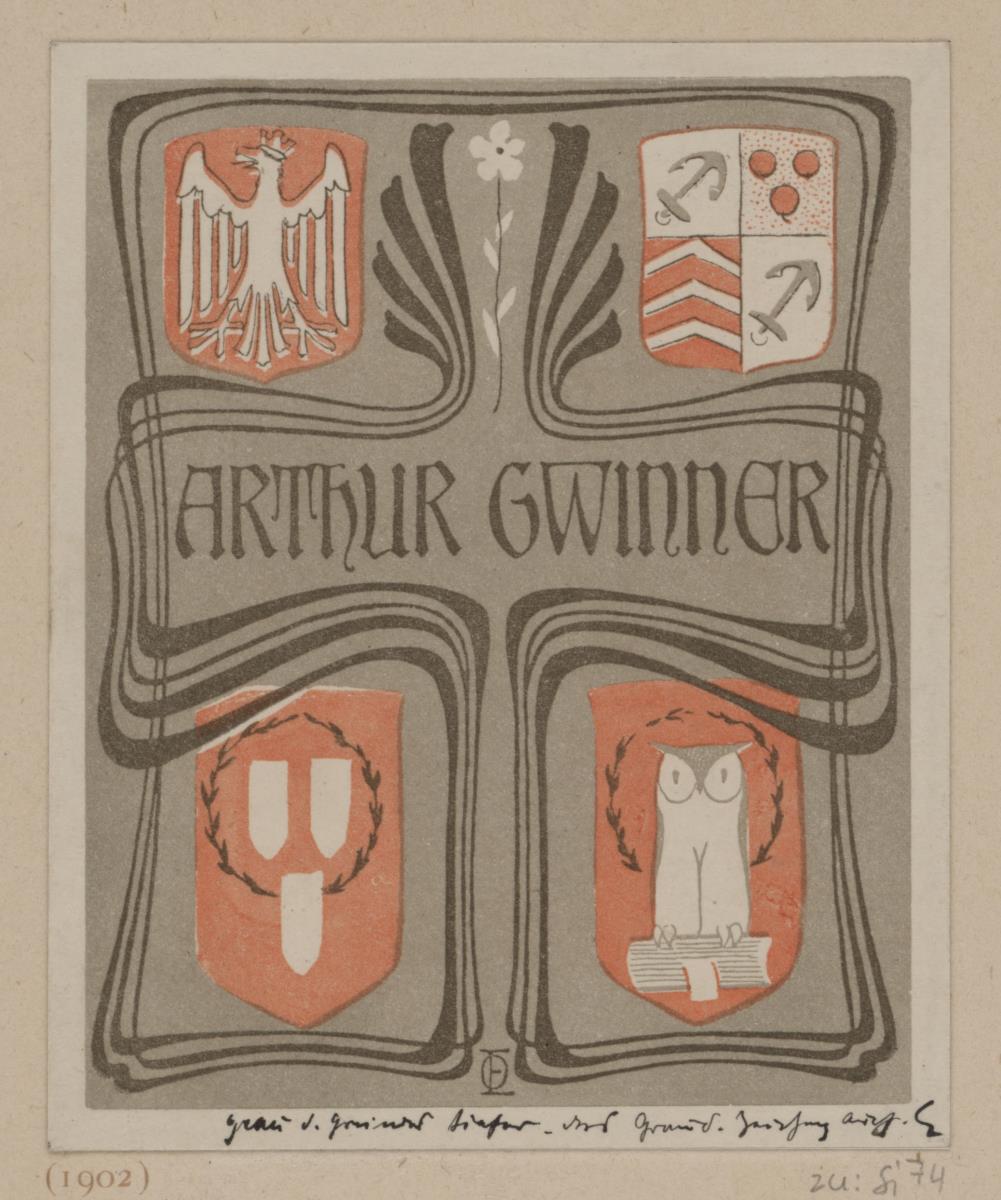 Exlibris Arthur Gwinner (Bankdirektor)