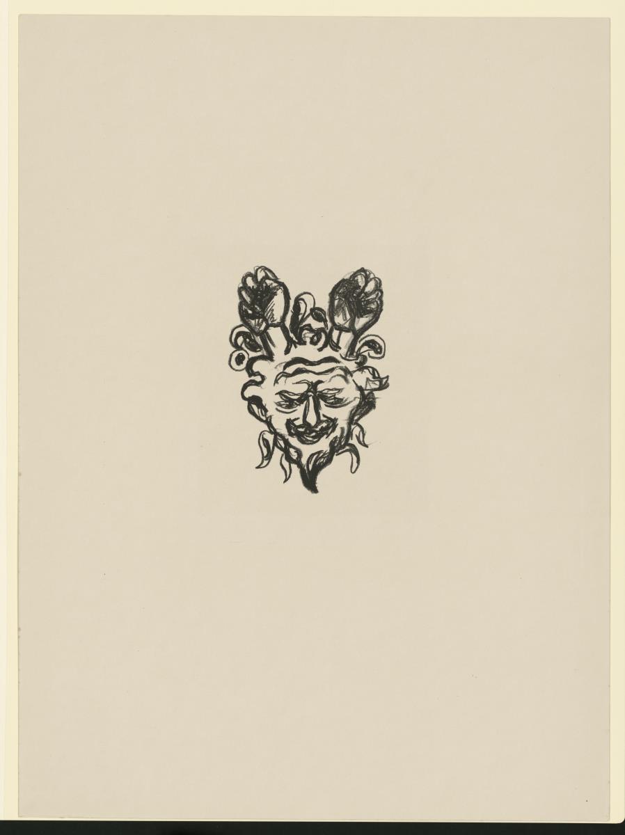 Aus der Mappe "Alpha und Omega": Vignette: Satyrkopf
