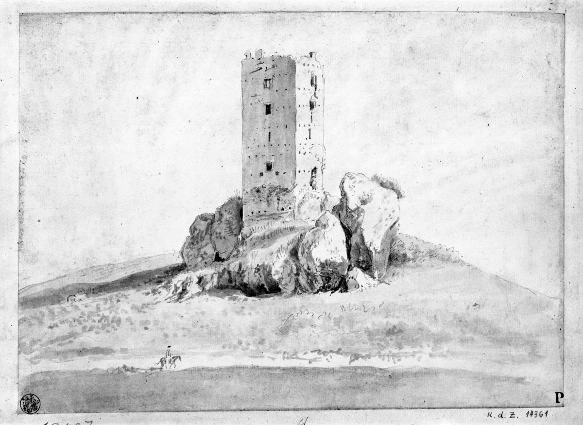 Einsamer Turm in der Campagna