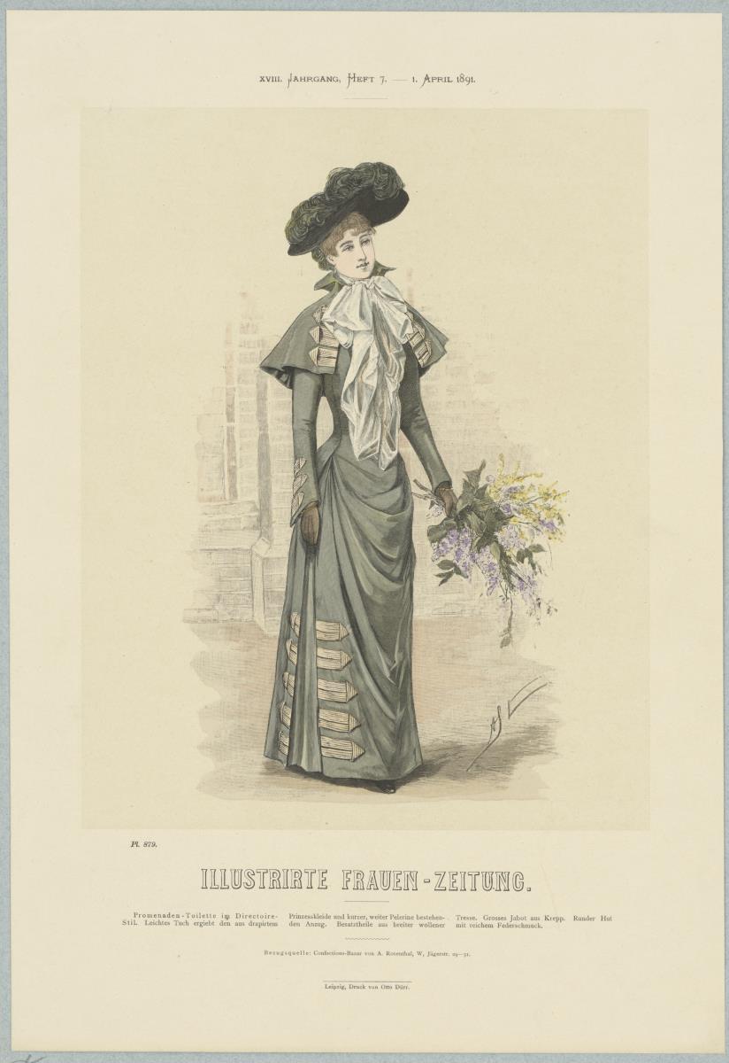 Illustrirte Frauen-Zeitung: Promenaden-Toilette im Directoire-Stil